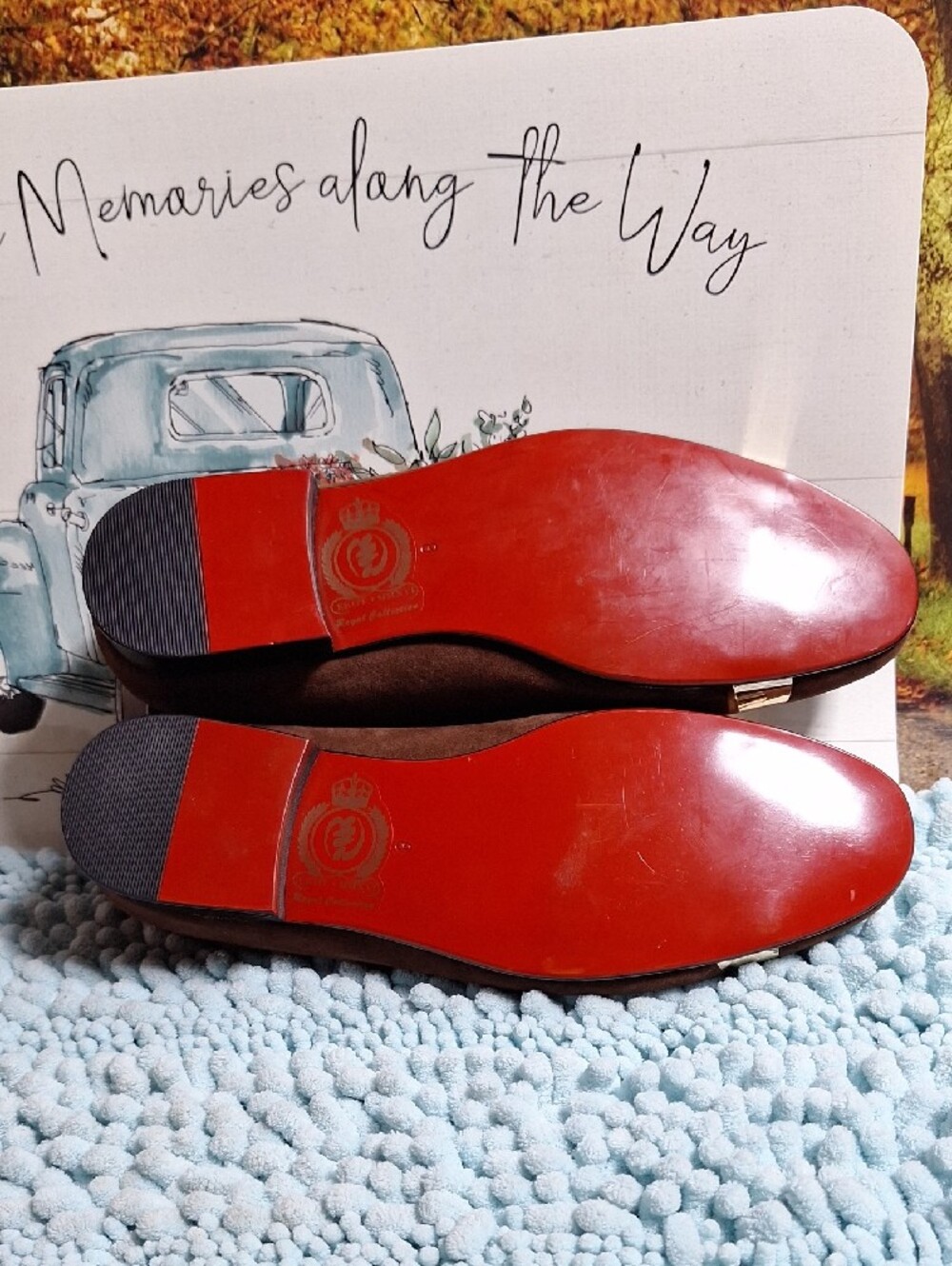 Brown Suede Ekot Men’s Slip-On Loafers with Gold Accent - Picture 7 of 7